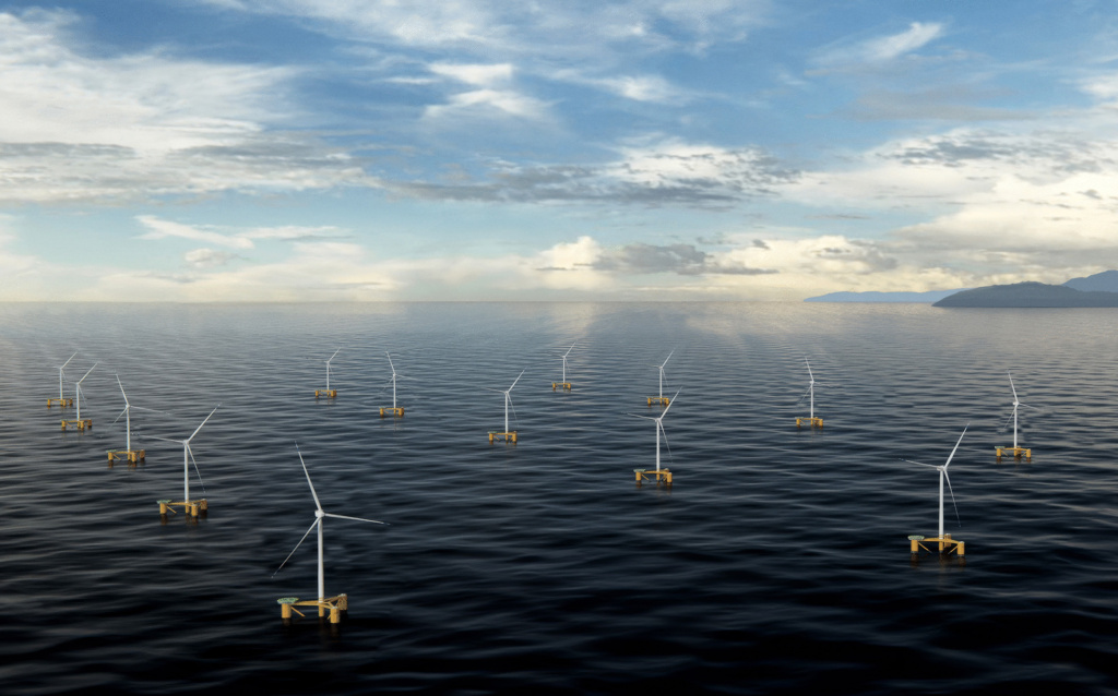 UtsiraVIND: A floating offshore wind farm at Utsira Nord, west of Norway.